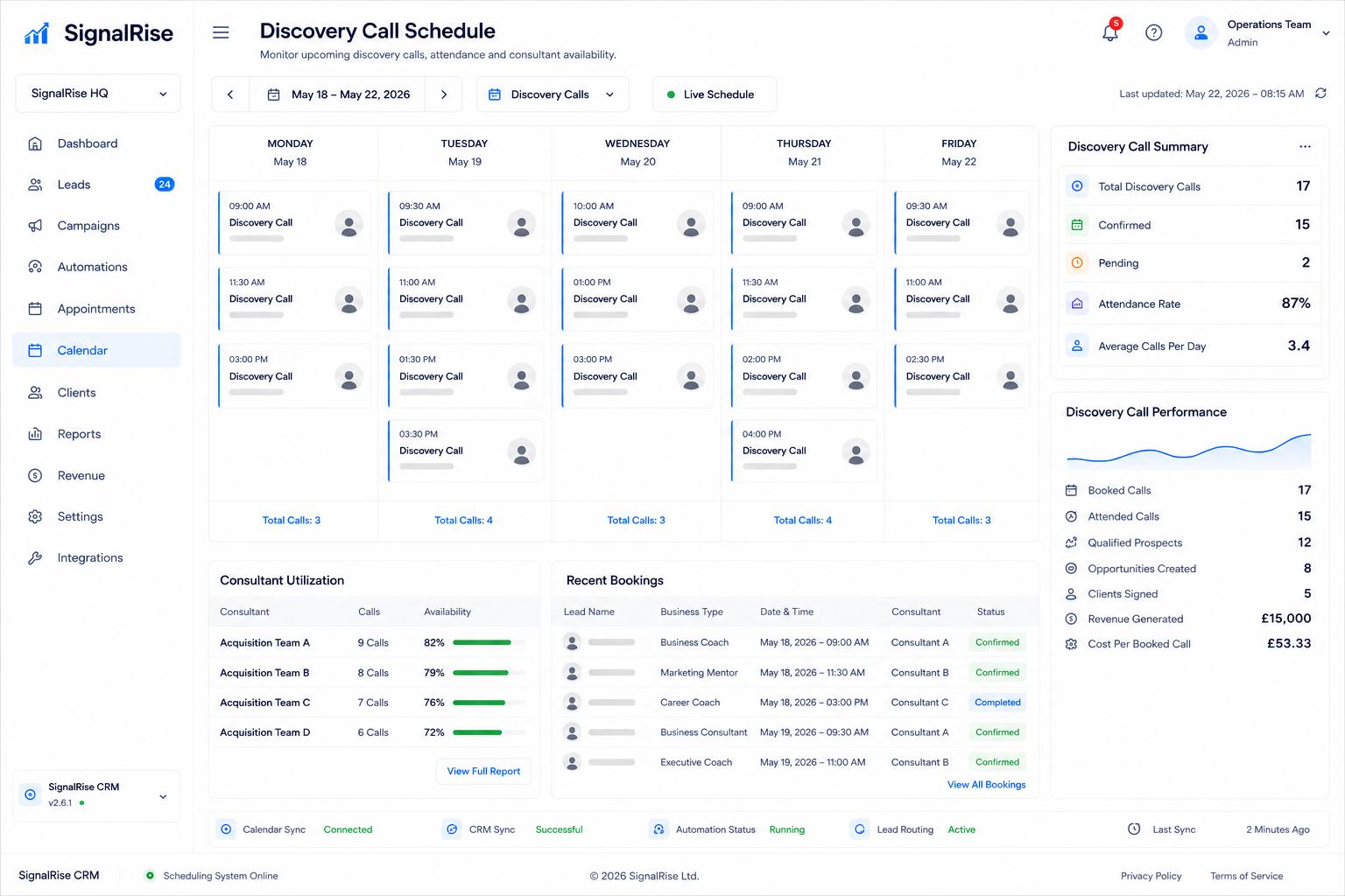Discovery Call Calendar